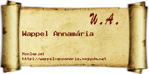 Wappel Annamária névjegykártya